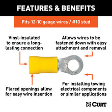 Load image into Gallery viewer, Curt Ring Terminals (12-10 Wire Gauge 10 Stud Size 100-Pack)
