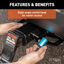 Load image into Gallery viewer, Curt Right-Angle Hitch &amp; Coupler Lock Set (2in Receiver 1in to 3in Latch)