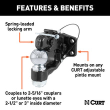 Load image into Gallery viewer, Curt Ball &amp; Pintle Combination (2-5/16in Ball 16000lbs Ball Capacity)