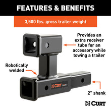 Load image into Gallery viewer, Curt Dual Receiver Extender (2in Shank 3500lbs 5-13/16in Rise)
