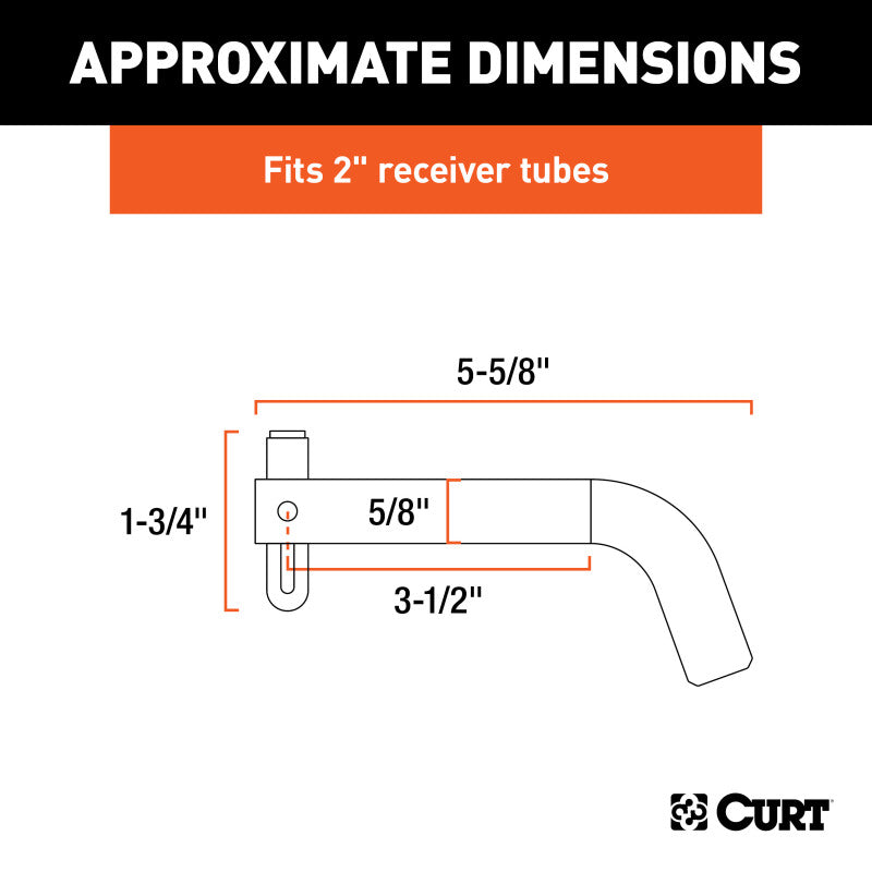 Curt 5/8in Swivel Hitch Pin (2in Receiver Chrome Packaged)
