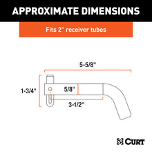 Load image into Gallery viewer, Curt 5/8in Swivel Hitch Pin (2in Receiver Chrome Packaged)
