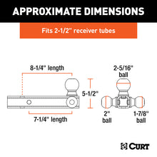 Load image into Gallery viewer, Curt Multi-Ball Mount (2-1/2in Hollow Shank 1-7/8in 2in &amp; 2-5/16in Black Balls)