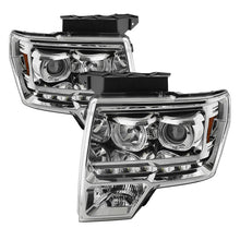 Load image into Gallery viewer, xTune Ford F150 09-14 Projector Headlights Halogen Model Only LED Halo Chrome PRO-JH-FF15009-CFB-C