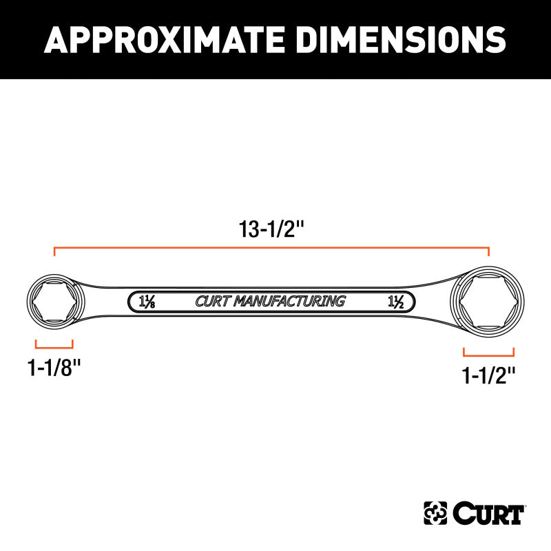 Curt Trailer Ball Box-End Wrench (Fits 1-1/8in or 1-1/2in Nuts)