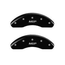 Load image into Gallery viewer, MGP 2 Caliper Covers Engraved Front MGP Black Finish Silver Characters 2018 Kia Rio