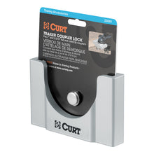 Load image into Gallery viewer, Curt Trailer Coupler Lock for 2in or 2-5/16in Flat Lip Couplers (Grey Aluminum)