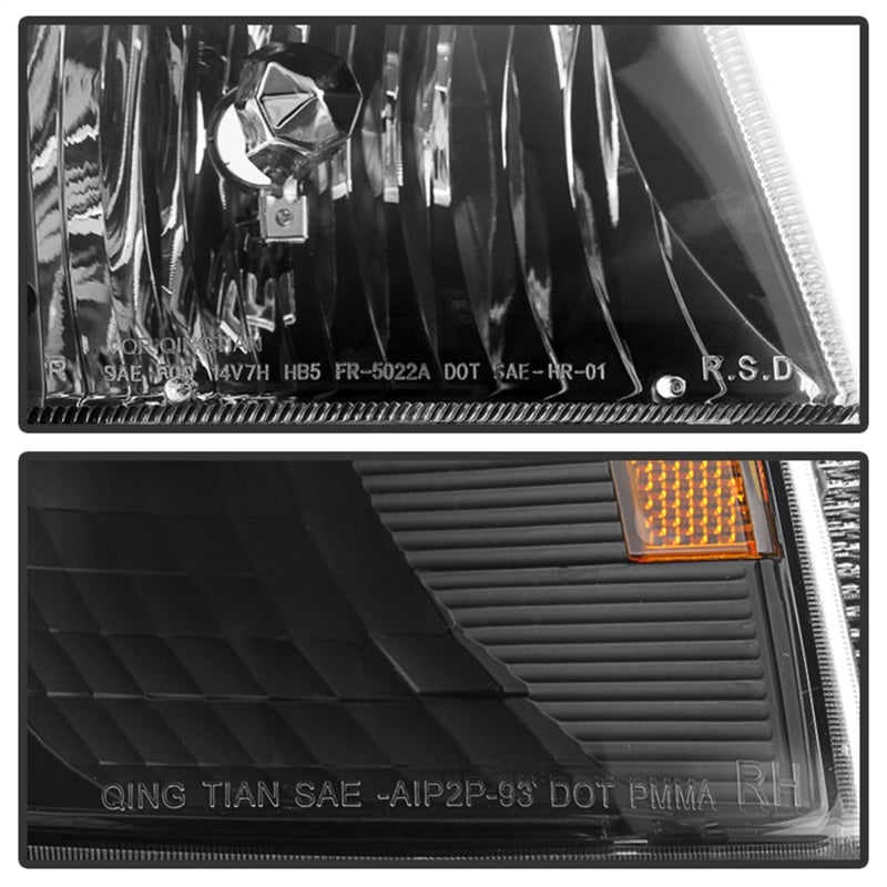 xTune Ford Ranger 93-97 Crystal Headlights w/ Corner Lights 4pcs Sets Black HD-JH-FR93-SET-BK