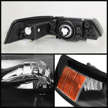 Load image into Gallery viewer, xTune Ford Mustang 99-04 OEM Amber Headlights Black HD-JH-FM99-AM-BK