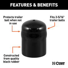 Load image into Gallery viewer, Curt Trailer Ball Cover (Fits 2-5/16in Balls Black Rubber Packaged)