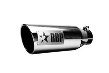 Load image into Gallery viewer, RBP RX-1 Polished Dual-Badged Exhaust Tip Inlet 4in. / Outlet 6in. / Length 18in. - Stainless Steel