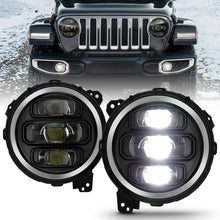 Load image into Gallery viewer, ANZO 2018-2019 Jeep Wrangler Full Led Projector Headlights Black