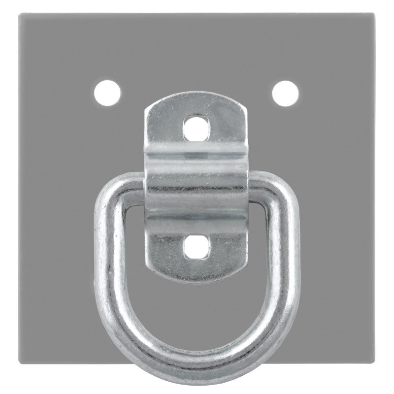 Curt 3in x 3in Surface-Mounted Tie-Down D-Ring (3600lbs Clear Zinc)