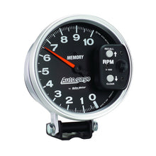 Load image into Gallery viewer, Autometer 5 inch 10,000 RPM w/ Peak Memory Pedestal Tachometer Auto Gauge - Black