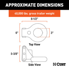 Load image into Gallery viewer, Curt SecureLatch Channel-Style Lunette Ring (40000 lbs 3in I.D.)