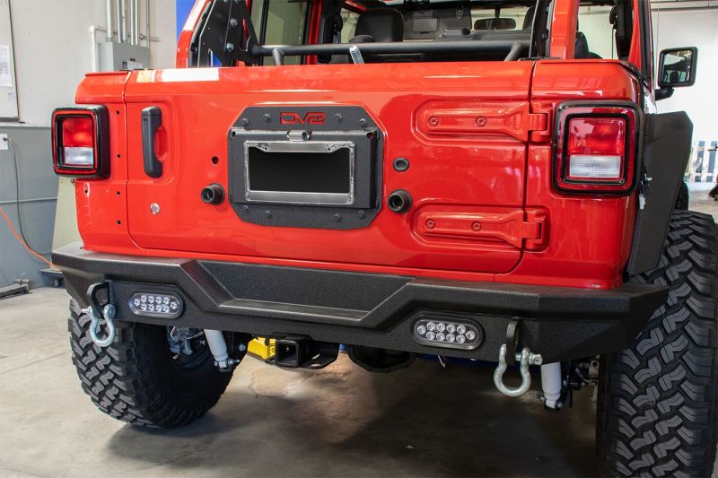 DV8 Offroad 2018+ Jeep Wrangler JL Spare Tire Delete Kit w/ License Plate Bracket w/o Reverse Camera