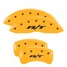 Load image into Gallery viewer, MGP 4 Caliper Covers Engraved Front &amp; Rear RT1-Truck Yellow finish black ch