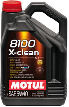 Load image into Gallery viewer, Motul 5L Synthetic Engine Oil 8100 5W40 X-CLEAN C3 -505 01-502 00-505 00-LL04